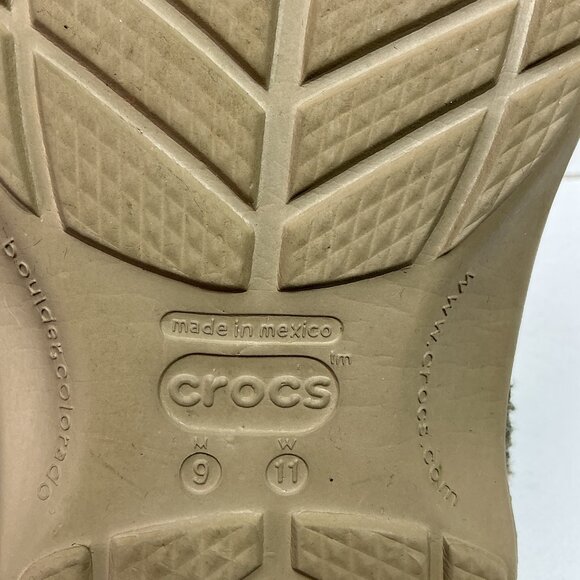 Crocs Women's Classic Lined Clog Slippers Beige & Plaid Size 9/11 - Picture 5 of 9